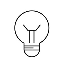 Light Bulb Linear Flat Icon. Lighting Electric Lamp