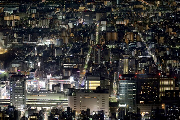 Naklejka premium Beautiful light at night in tokyo, Japan.