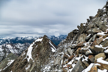 alpine landscape in austria summer climbing zuclerhuttl mountain