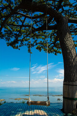 愛知県日間賀島の海　恋人ブランコ