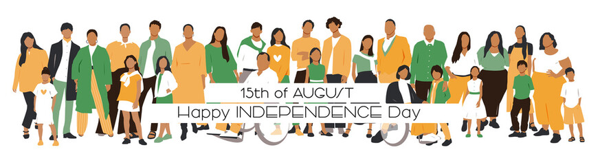 Independence day India celebration banner. Flat vector illustration.