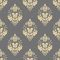 Orient vector classic pattern. Seamless abstract background with golden elements. Orient background. Ornament for wallpapers and packaging