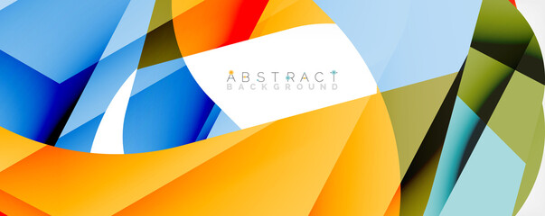 Geometric abstract background - multicolored abstract shapes on white. Vector Illustration For Wallpaper, Banner, Background, Landing Page