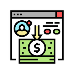 cash withdrawal color icon vector. cash withdrawal sign. isolated symbol illustration