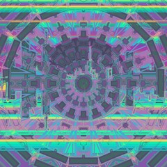 Kaleidoscope glitch pastel cmputer technology effect tube static background