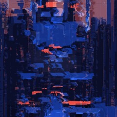 Night city neon glitch abstract background texture technology computer code error