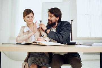 boss shouting at woman office dissatisfaction business work emotions