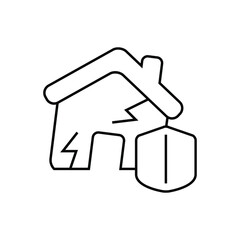House earthquake disaster icon