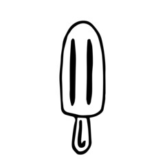 Doodle ice cream popsicle on a wooden stick