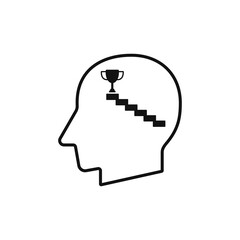 Head with Steps to success or victory silhouette vector illustration
