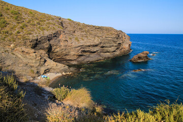 Fototapeta na wymiar Cala del Barco cove in Cartagena province, Spain