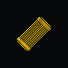 Air Filter gold plated metalic icon or logo vector