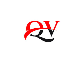 QV Letter Initial Logo Design Template