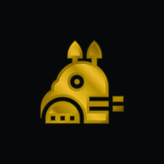  gold plated metalic icon or logo vector