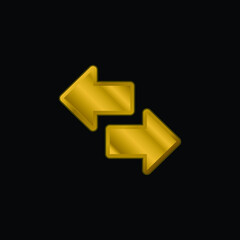 Arrows gold plated metalic icon or logo vector