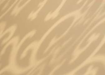 Abstract ornamental shadow on beige, sandy colour paper background. Irregular ethnic pattern.