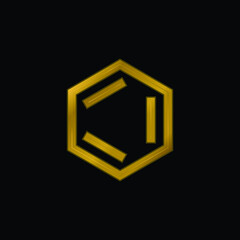 Benzene gold plated metalic icon or logo vector