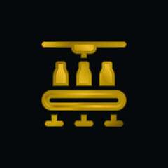 Bottles gold plated metalic icon or logo vector