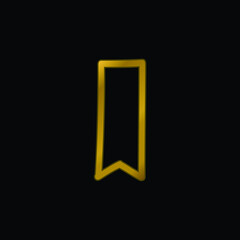 Bookmark Hand Drawn Outline gold plated metalic icon or logo vector