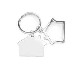 House shape keychain on white background