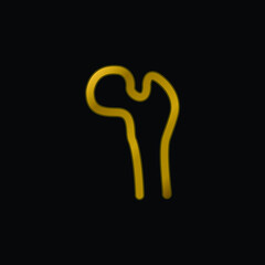 Bone Structure Tip gold plated metalic icon or logo vector