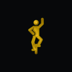 Acrobat gold plated metalic icon or logo vector