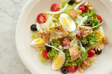 salad with vegetables and cheese