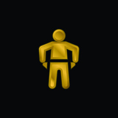 Bankruptcy gold plated metalic icon or logo vector