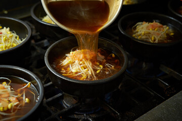 Put the broth in a boiling pot