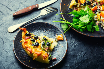 Salty pastries, meat pie