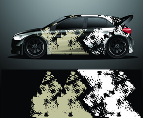 Rally car decal graphic wrap vector, abstract background