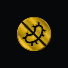 Antibacterial Fabric gold plated metalic icon or logo vector