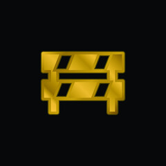 Barrier gold plated metalic icon or logo vector