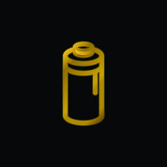 Battery gold plated metalic icon or logo vector