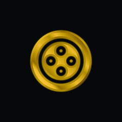 Botton gold plated metalic icon or logo vector