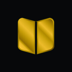 Book Black Opened Symbol gold plated metalic icon or logo vector