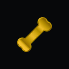Bone gold plated metalic icon or logo vector