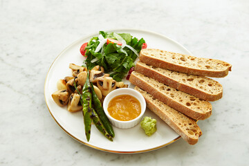 Sliced Whole Wheat Bread and Salad