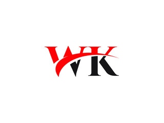 WK Letter Initial Logo Design Template