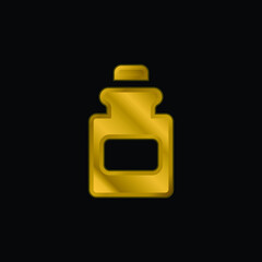 Bottle gold plated metalic icon or logo vector