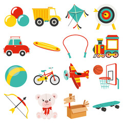 Set Of Various Colorful Toys