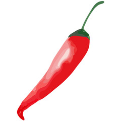 Isolated abstract illustration of a pepper on a white background