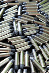 Bullets, Image of Cartridges of .38 pistols ammo. 