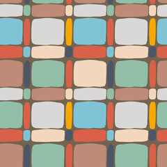 Vintsge mosaic seamless pattern of geometric shapes