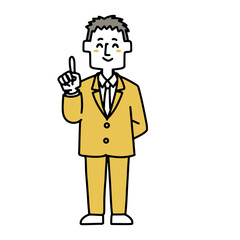 ポイントを説明しているサラリーマン