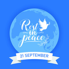 Fototapeta na wymiar Sep 21 , international peace day. Illustration concept present peace world.