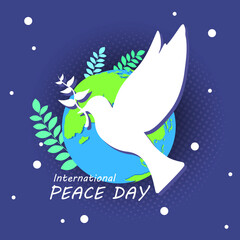 Sep 21 , international peace day. Illustration concept present peace world.