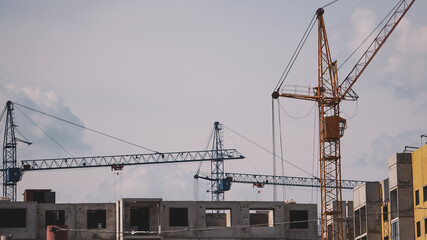 construction site with cranes