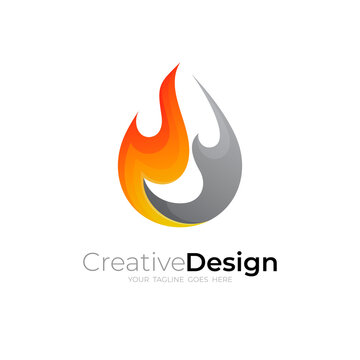 Simple fire logo template, flame logo