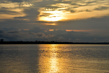 sunset over the river